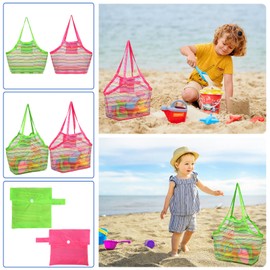 Mesh Beach Bag Extra Large Beach Bag Tote Tote Backpack Green Reusable Mesh Bag Travel Beach Essentials Toys Storage Lightweight Foldable Shopping Bags Birthday Gifts,Toy Not Included