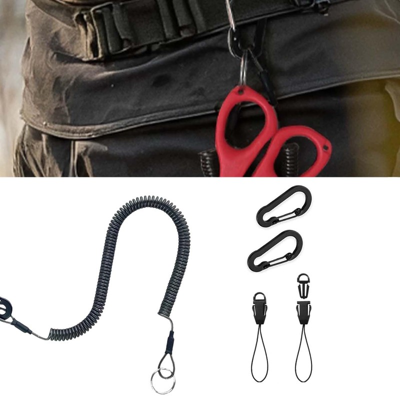 HUIKKJP Curl Cord Strap, Coil Strap, Stretchable, Durable, Keychain, Set