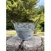 Galvanised Flower Pot with Handles | Outdoor Garden Metal Steel