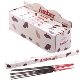 Amber Box of 8 Incense Sticks
