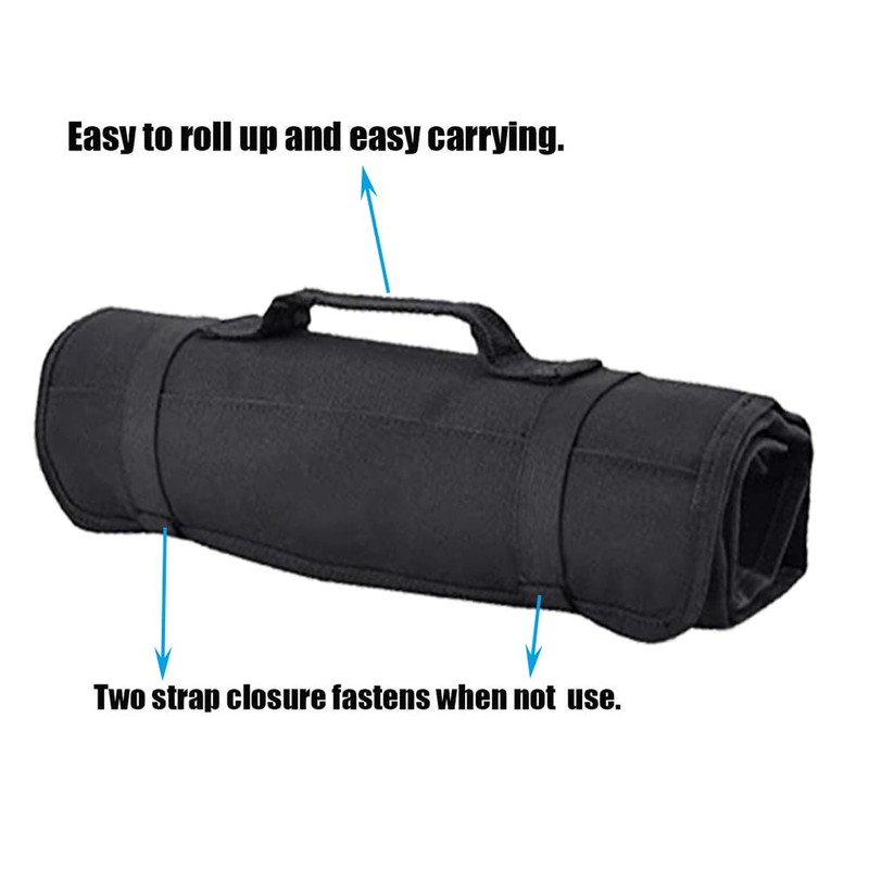 1/2 Pcs Tool Roll Organizer,Pockets Tool Bag Roll,Wrench Pouch Organizer