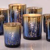 Volens 12pcs Assorted Navy Votive Candle Holders, Large Speckles Mercury