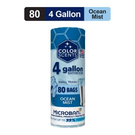 Color Scents With Microban® 4-Gallon Small Twist Tie Trash Bags