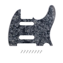 DIAO79NI Pro 8 Holes SS Guitar Tele Pickguard for USA/Mexico Fender Deluxe Nashville Telecaster Electric Guitar, Black Pearl, 4ply.