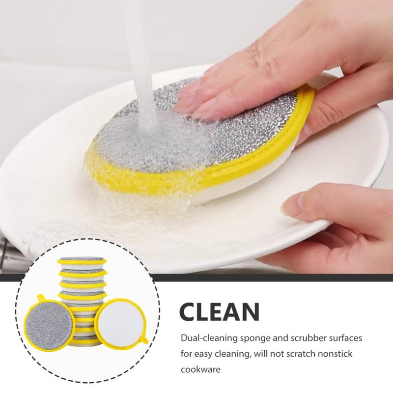 Dishes Scrub Sponges, 20pcs Double-Side Kitchen Scouring Pads Non Scratch