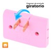 Maíz 3pz Adaptador Enchufe Bisagra Multicontacto Giratorio 180°
