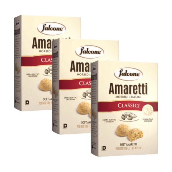 Falcone Soft Almond Amaretti 170g Pack of 3, Amaretti Mandorle Morbidi