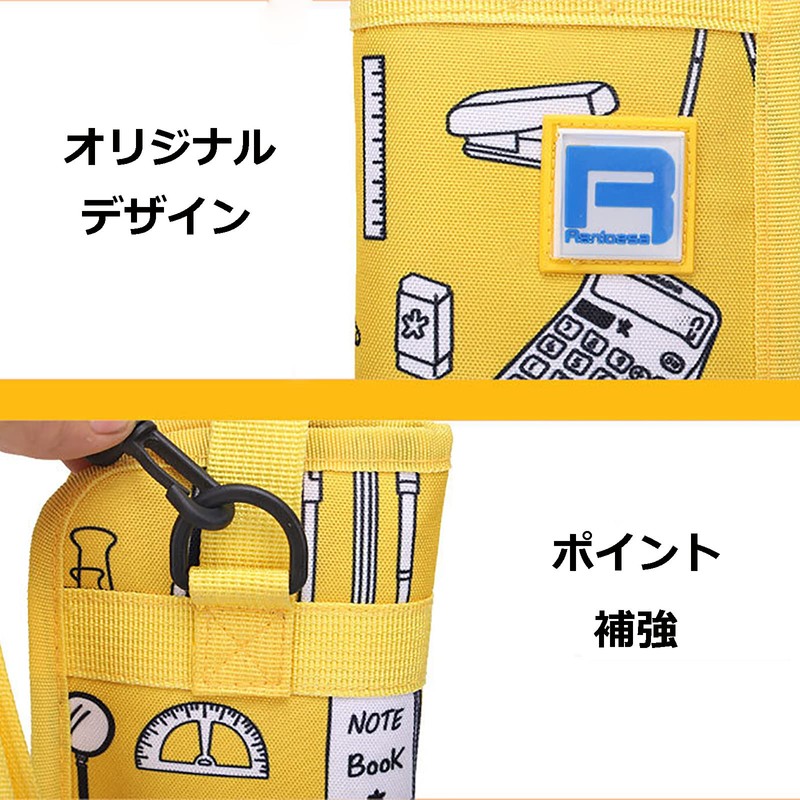 Drumstick Bag Case Compact Zippered Handle Shoulder Strap (Navy)