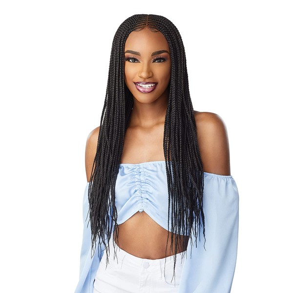 Sensationnel Cloud 9 4x5 Braid Lace Front Wig CENTER PART FEED IN 28" (1)