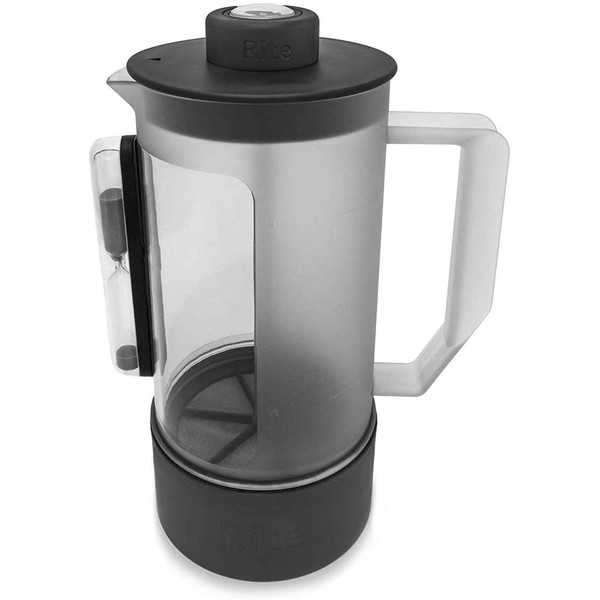 Rite Press Essential Plus, French Press Coffee Maker, Integrated Thermometer, Built in Hourglass Timer, and Easy-Clean Bottom for No Mess Clean Up, 1 L or 34 oz (8 cups)