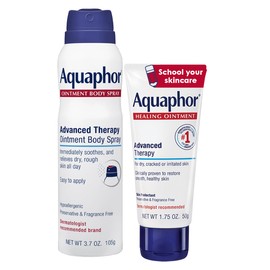Aquaphor Skin Care Set, Advanced Therapy Healing Ointment (1.75 Oz) + Advanced Therapy Ointment Body Spray (3.7 Oz), Hypoallergenic and Fragrance Free Body Moisturizer for Dry Skin