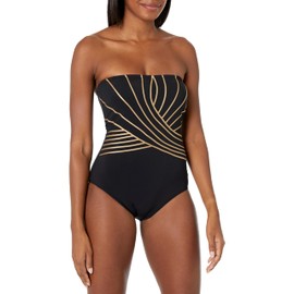 Gottex Women's Standard Embrace 2024 Bandeau, Black/Gold