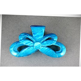 Perfect Hairstyle with Our Hair Accessories - Teal Hair Clip Marbled Bow Plastic 3.5" Long Barrette Accessory Claw Clamp Fashionable Hair Accessory Hair Jewelry Accessories for Lady Women