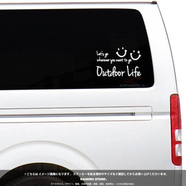 [KAIMIRU STORE] Outdoor Van Life Camping Smile Hiace Jimny DIY VANLIFE Light Car Decal Cut Letter Sticker (k_193 White Smile)