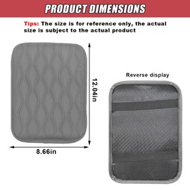 SKERJOVL Car Center Console Cover, Leather Car Armrest Box Heighten Pad, Waterproof Auto Armrest Cushion Protector, Universal Vehicle Interior Accessories for Car Truck SUV (Grey)