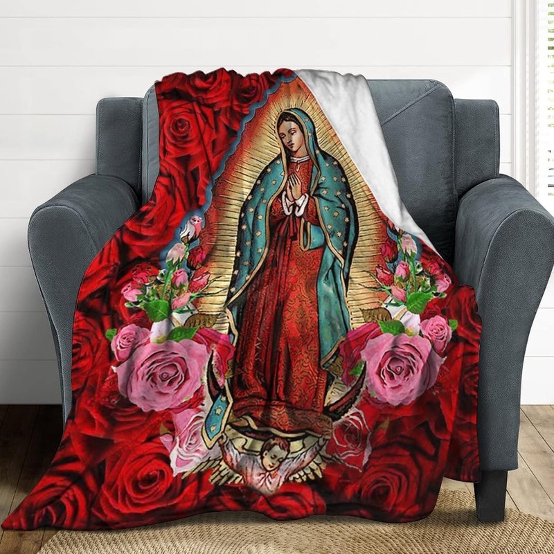 Virgin Mary Virgen de Guadalupe Blanket Super Soft Flannel Warm