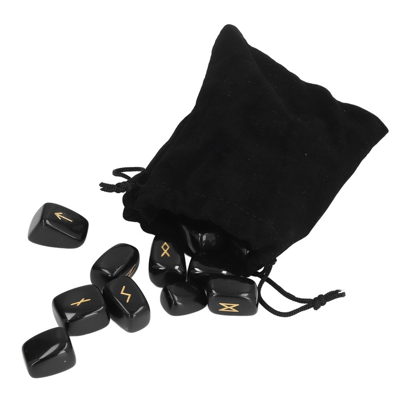Rune Stones Ancient Rune Fine Workmanship Stylish Appearance Obsidian Material
