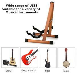 nalu Natural Wood A-shape Guitar Stand