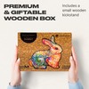 UNIDRAGON Original Wooden Jigsaw Puzzles - Precious Rabbit, 195 Pieces,