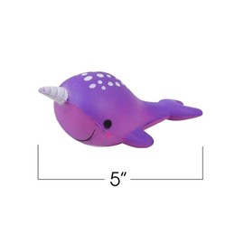 ArtCreativity Squeezy Narwhals, Set of 4, 5 inches Scented Slow Rising Stress Relief Toys for Kids, Squeezable Narwhale Birthday Party Favors, Goodie Bag Fillers, Cute Colors