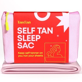 Tan Fan Self Tan Sleep Sac - Keep Sheets Clean From Fake Tan Stains - 100% Cooling Silky Poly Sleeping Sack - Won’t Rub or Absorb Tanning Lotion - Lightweight Breathable Large w Foot Openings