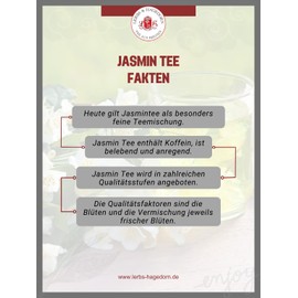 Lerbs & Hagedorn, China Jasmine Royal Tea | 250 g (approx. 20 Litres) Green Tea, Originally Flavoured with Jasmine Blossoms