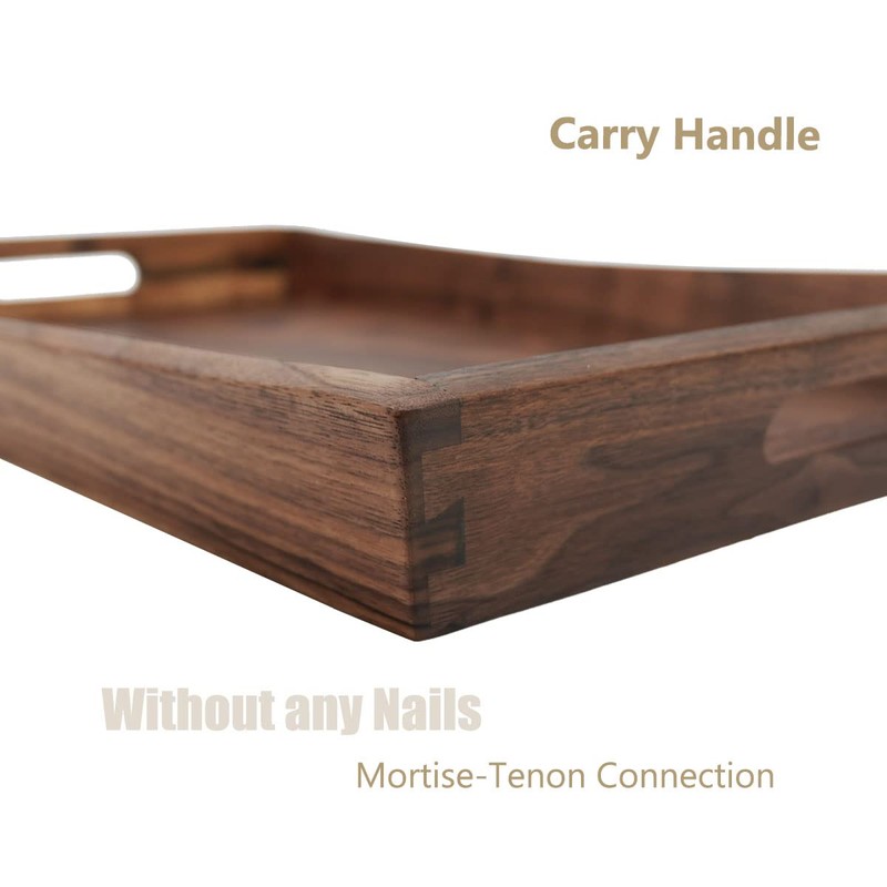 MAGIGO 22 x 14 Inches Large Rectangle Curved Black Walnut