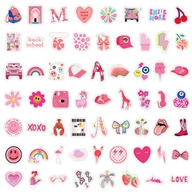 120PCS Preppy Stickers Vinyl Waterproof Stickers Preppy Stuff Party Supplies Aesthetic Stickers for Laptop, Water Bottle, Skateboard, Scrapbooking, Party Favors for Girl Kids Teens Adult