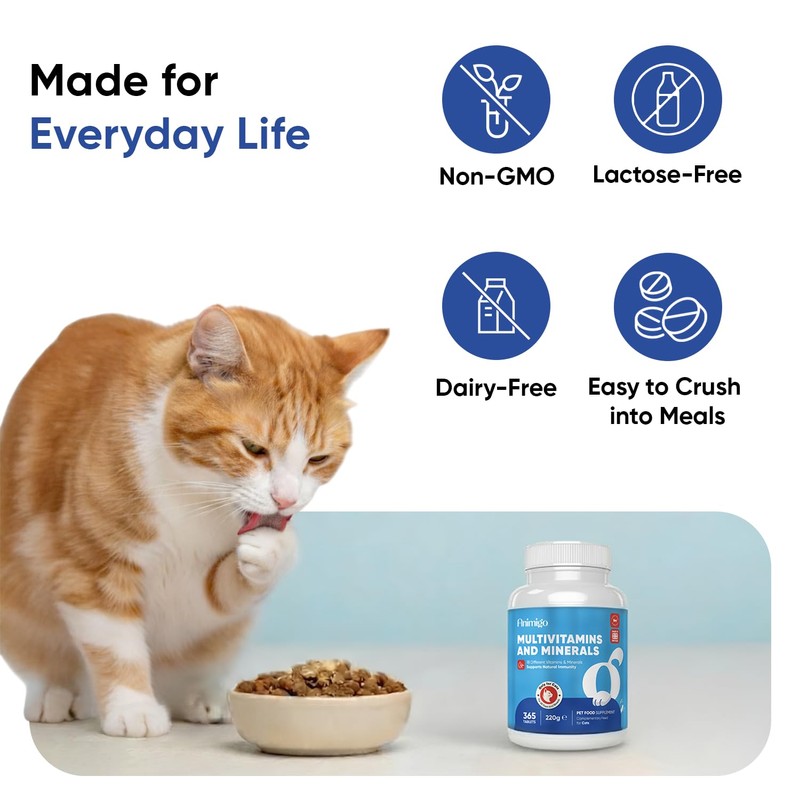 Multivitamins and Minerals for Cats - 365 Chicken-Flavoured Tablets -