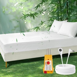 Grounding Sheets Queen, 90% Viscose Derived from Bamboo & 10% Silver Fiber Grounded Bed Sheets, 15inch Deep Pocket Grounding Fitted Sheet Cooling Sheets with Tester &Cord - White, 60"x80"x15"