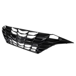 HECASA Front Grille Compatible with 2021-2023 Hyundai Elantra without Adaptive Cruise Control Bumper Grill Painted Black