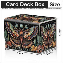 CAPAUNVDA Card Deck Box for MTG Trading Cards with Magnetic Closure,Premium Card Storage Box Case Cover for TCG CCG Magic Cards,Art Butterfly Moon