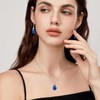 Blaniy Teardrop Necklace 925 Sterling Silver Sapphire Pendant Necklace September