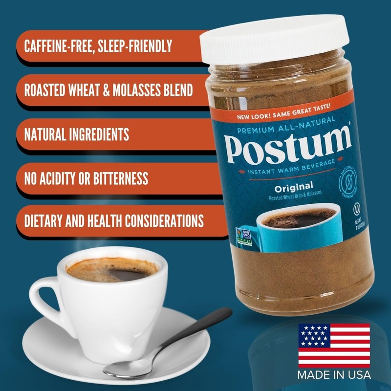 Postum Coffee Substitute Original (2x8oz) | Coffee Alternative Caffeine Free