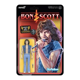 Super7 Bon Scott - 3.75" Bon Scott Action Figure with Accessory Classic Rock Collectibles and Retro Toys