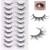 10 Pairs False Eyelashes, Natural Look Short Eyelashes, Cat Eyes,