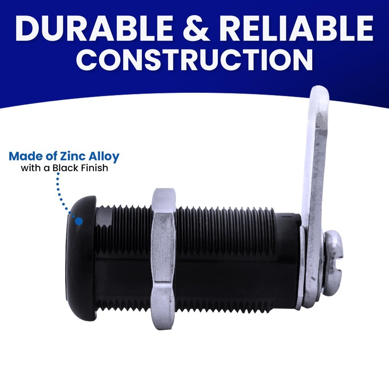 FJM Security 9100A-BLK-KD Disc Tumbler Cam Lock, Lock for Smart