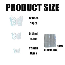 Butterfly Decorations 48 Pieces 3 Sizes 3D Butterfly Stickers for Cupcake Decorations Light Blue Theme Birthday Party Baby Shower Crafts Bouquet Arrangements