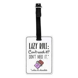 Gift Base Faul Regel Can'T Reichweite es Tue Nicht brauchchen es Optical Luggage Tag with Black Strap
