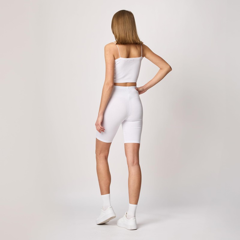 Merry Style MS10-200 Women's Cotton Short Leggings - White, size: