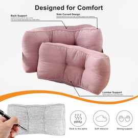 ROOMLIFE Lumbar Support Pillow for Office Chair Corduroy Thickened Solid Color Lumbar Pillow Back Pillow for Car Bed Couch Sitting High Elasticity