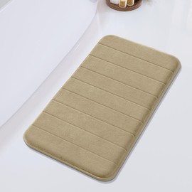Yimobra Memory Foam Bath Mat Large Size, 92 x 61 cm, Soft and Comfortable, Super Water Absorption, Non-Slip, Thick, Machine Wash, Easier to Dry for Bathroom Floor Rug, Camel