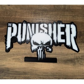 The Punisher 3d Logo Sign Self Standing Wall Display Shelf Art