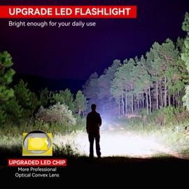 LETMY LETMY Tactical Flashlight S2000-2 Pack Bright Military Grade LED Flashlights High Lumens - Portable Handheld Flash Light, 5 Modes Zoomable Waterproof Flashlights for Home Emergency Camping Outdoor