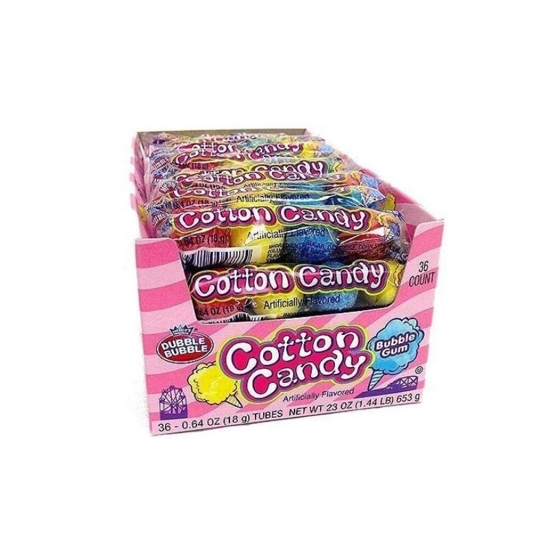 Dubble Bubble Cotton Candy Bubble Gum 4 Pieces Per Sleeve