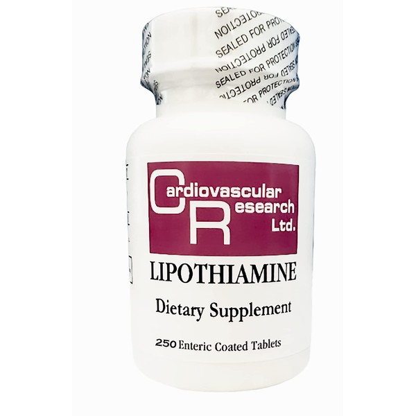 Cardiovascular Research Thiamine B1 Supplement 250 Tablets - Vitamin B1 Lipothiamine Now with Alpha Lipoic Acid - One 250 Tab Bottle