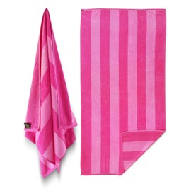 Maya Island-Extra Soft Beach Towel 30 x 60 inch Two Color Cabana Stripe Hotel Pool Resort and Gift Absorbent 100% Cotton Two Tone Blue-Two, Two Tone Gray-Two Tone Pink, Two Tone Turquoise 12 Pack