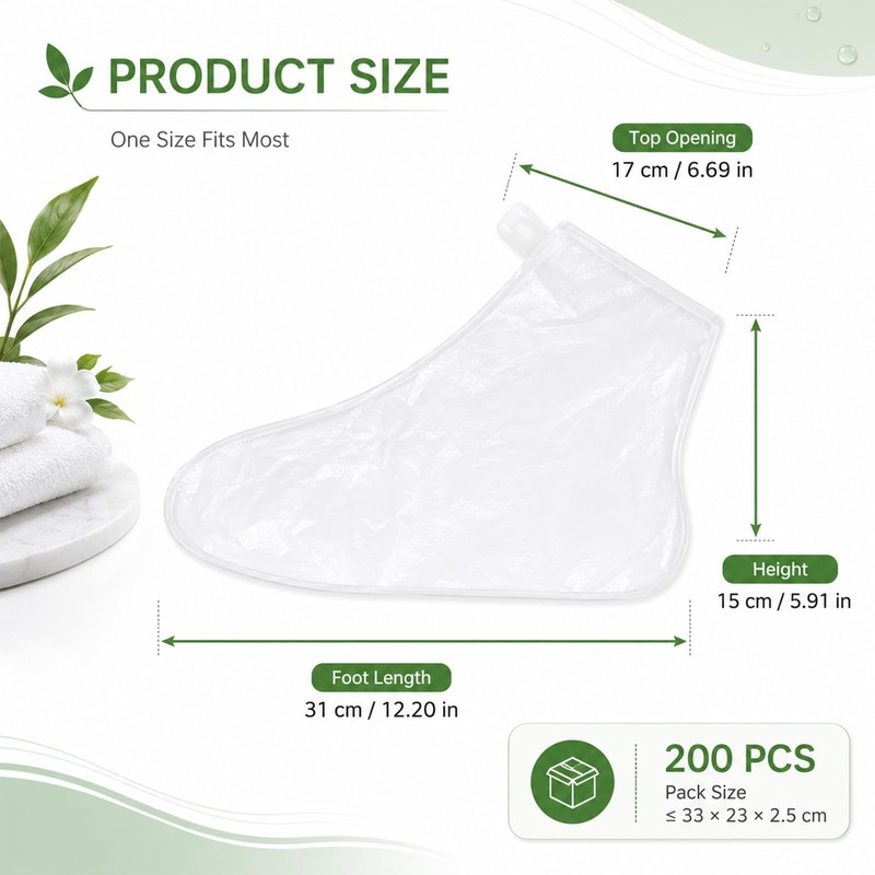 Thfaeyta 200 Pcs Plastic Foot Covers for Feet Pedicure Moisturizing