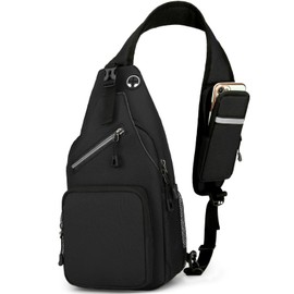 RAINSMORE Mochila Cruzada para Hombre Bolsas al Hombro Impermeable Bolso Bandolera Bolso de Pecho Múltiples Compartimentos Sling Bag