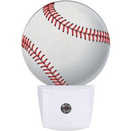 EMXION Baseball Night Light,Field Sport Ball Nightlight Plug into Wall LED Lamp Auto Sensor Dusk to Dawn for Bedrooms/Kitchens/Toilets/Corridors,Energy-Saving